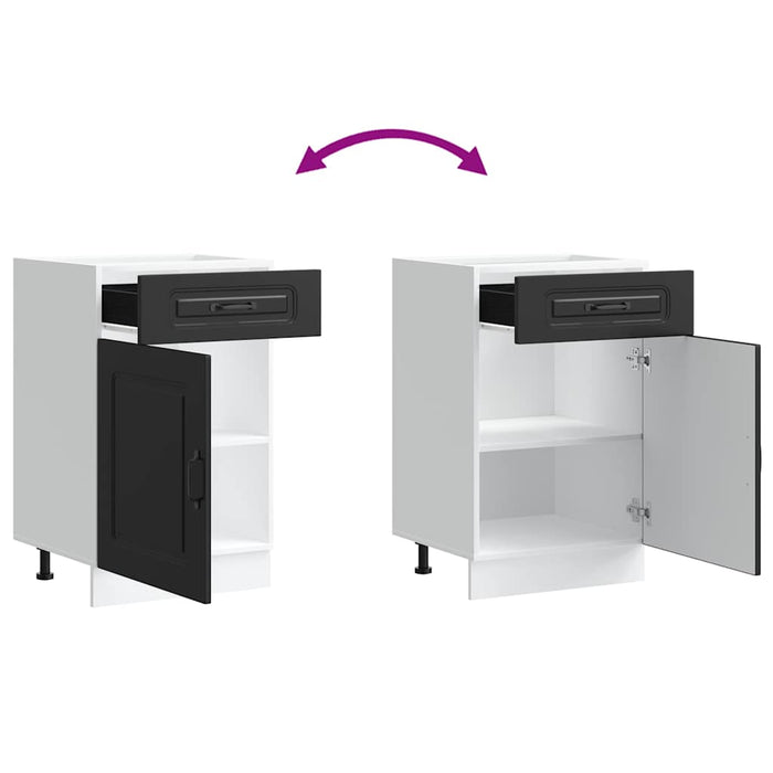 Base da Cucina Kalmar Nero in Legno Multistrato 853478