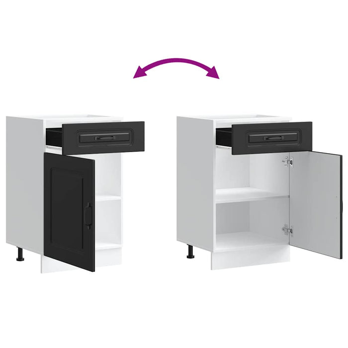 Base da Cucina-Mobile Base da Cucina Kalmar Nero in Legno Multistrato 283168