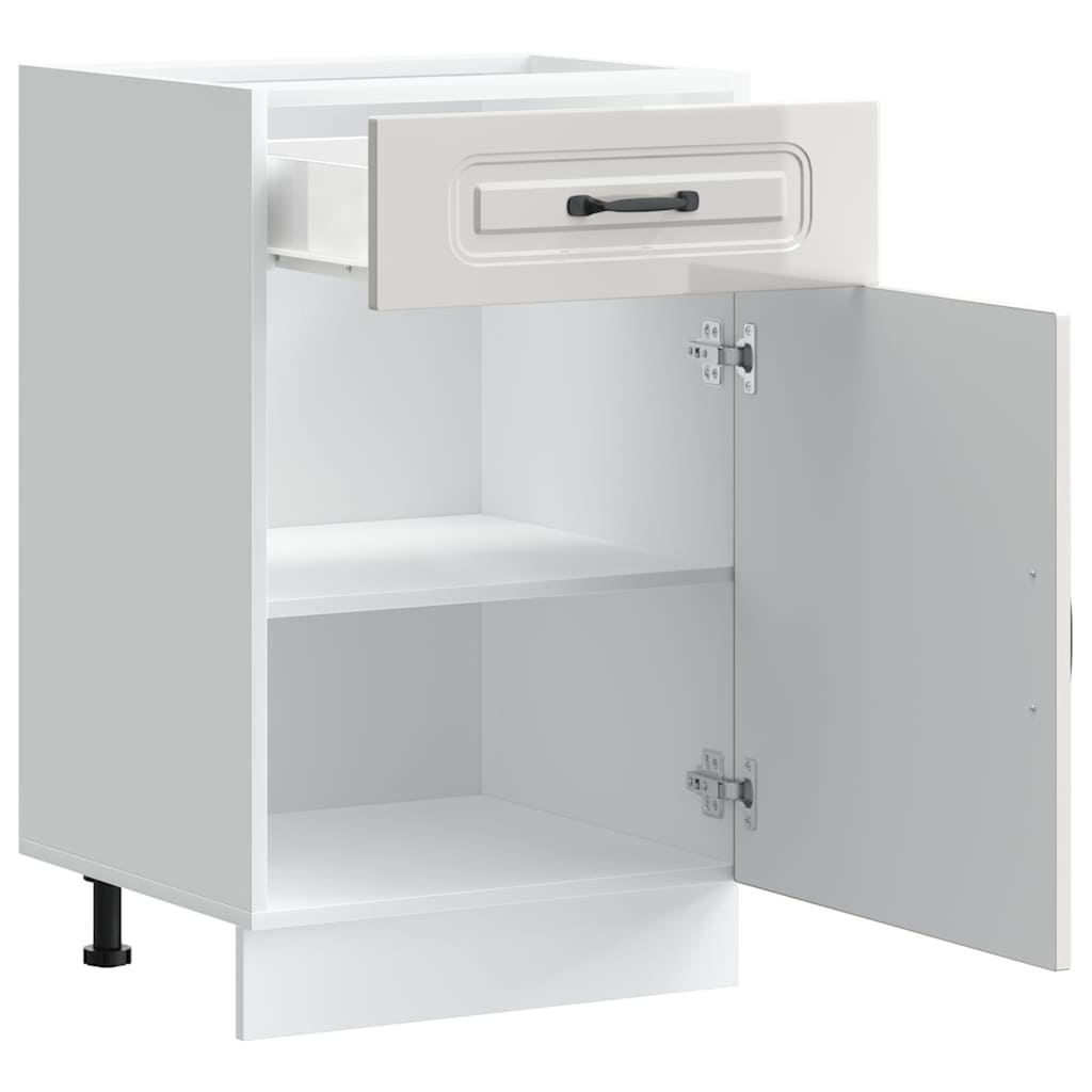 Base da Cucina-Mobile Base da Cucina Kalmar Bianco Lucido in Legno Multistrato 144962