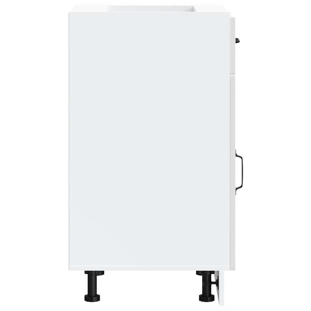 Base da Cucina Kalmar Bianco Lucido in Legno Multistrato 853479