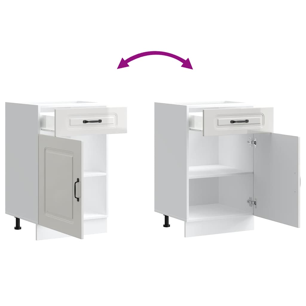 Base da Cucina Kalmar Bianco Lucido in Legno Multistrato 853479