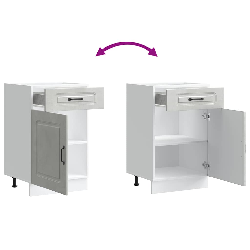 vidaXL Base da Cucina Kalmar Grigio Cemento in Legno Multistrato