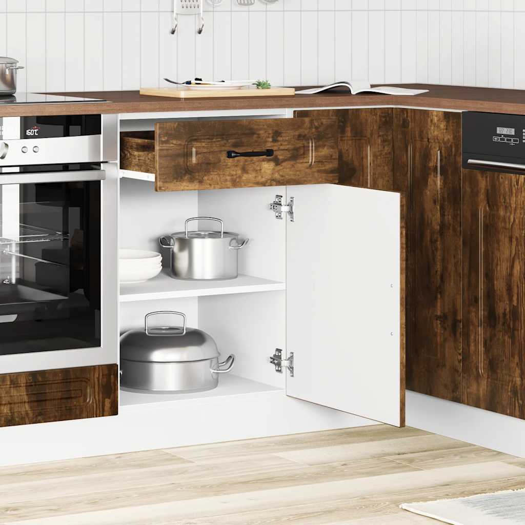 Base da Cucina Kalmar Rovere Fumo in Legno Multistrato 853482