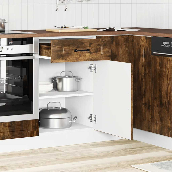 Base da Cucina Kalmar Rovere Fumo in Legno Multistrato 853482