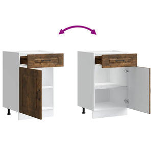 Base da Cucina Kalmar Rovere Fumo in Legno Multistrato 853482