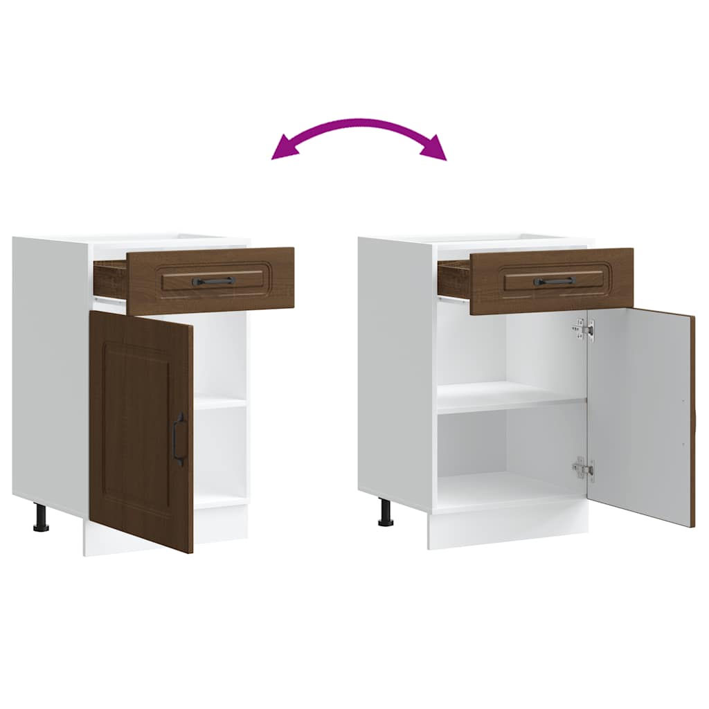 Base da Cucina-Mobile Base da Cucina Kalmar Rovere Marrone in Legno Multistrato 318453