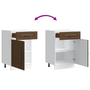 Base da Cucina-Mobile Base da Cucina Kalmar Rovere Marrone in Legno Multistrato 318453