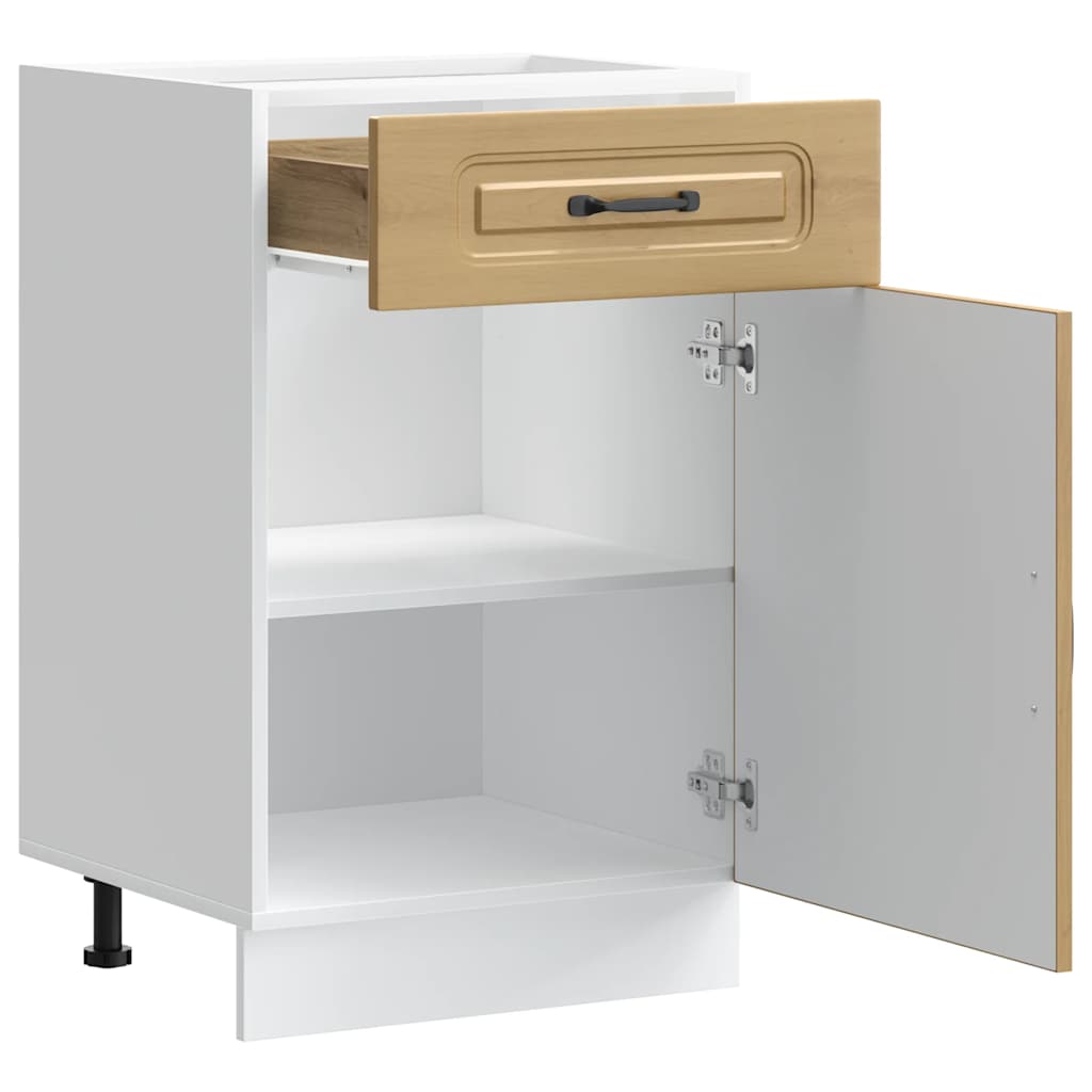 Base da Cucina-Mobile Base da Cucina Kalmar Rovere Artigianale in Legno Multistrato 919698