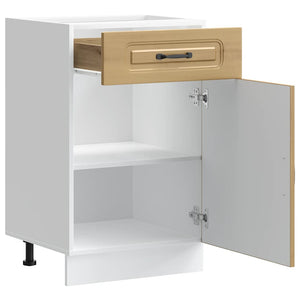 Base da Cucina-Mobile Base da Cucina Kalmar Rovere Artigianale in Legno Multistrato 919698