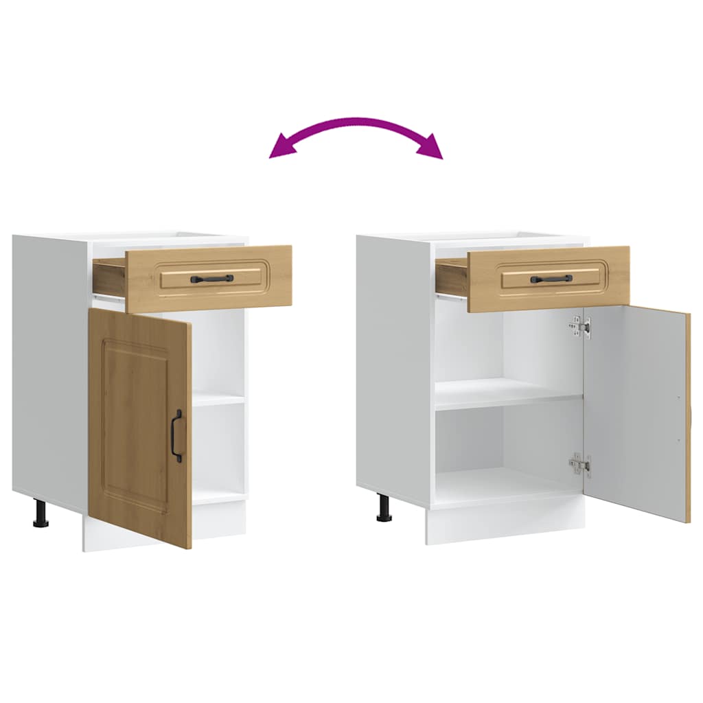 Base da Cucina Kalmar Rovere Artigianale in Legno Multistrato 853486