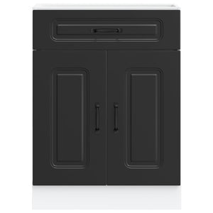 Base da Cucina Kalmar Nero in Legno Multistrato 853488