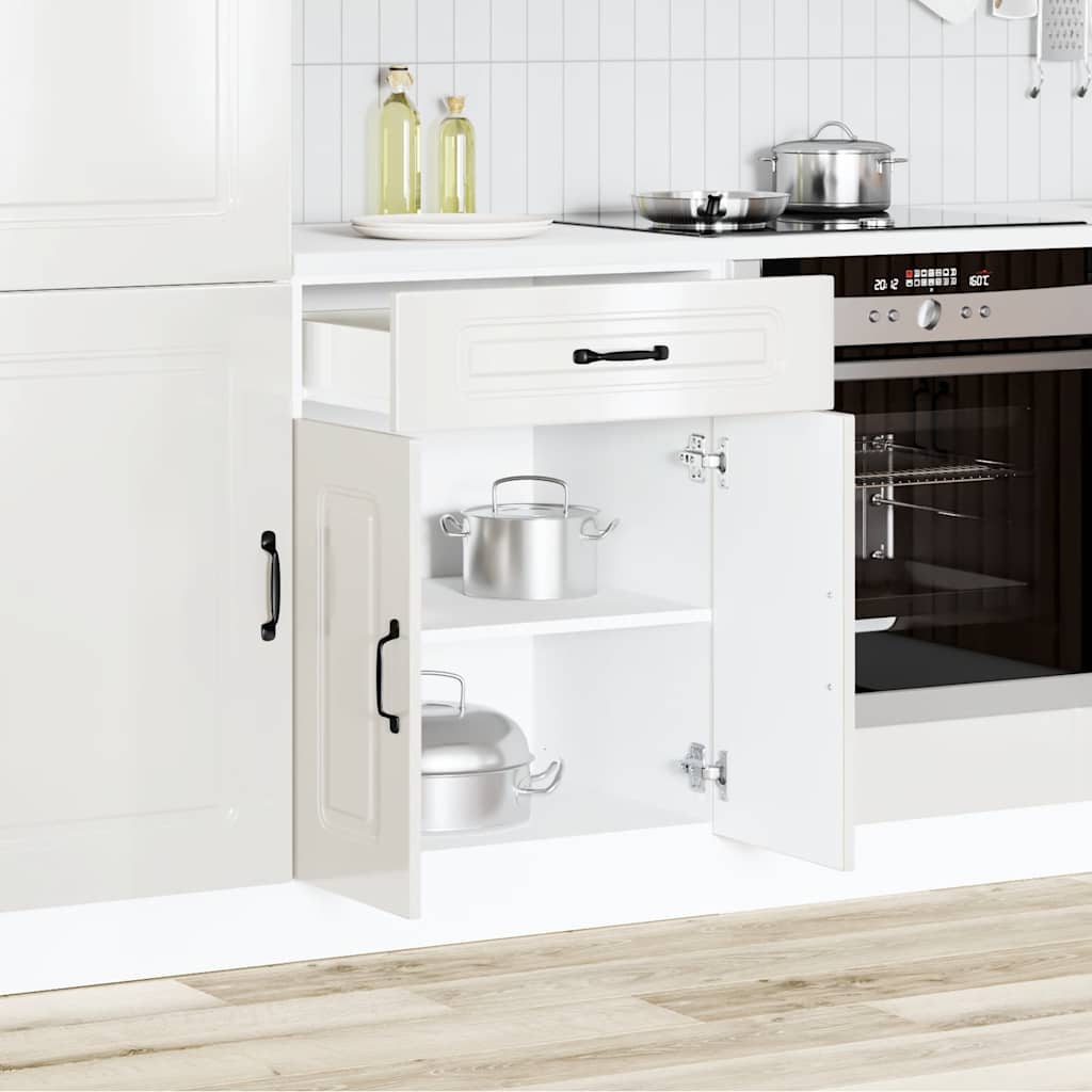 Base da Cucina Kalmar Bianco Lucido in Legno Multistrato 853489
