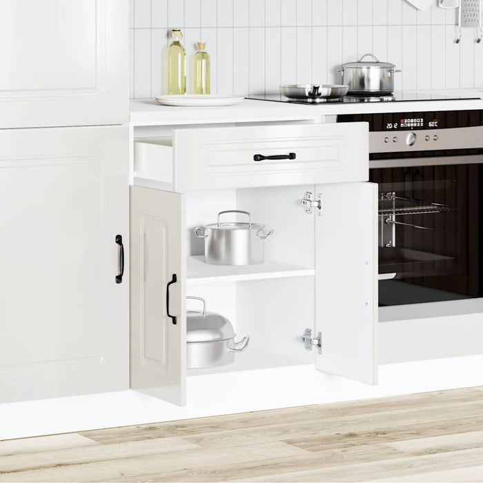 Base da Cucina Kalmar Bianco Lucido in Legno Multistrato 853489