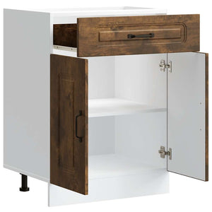 Base da Cucina Kalmar Rovere Fumo in Legno Multistrato 853492