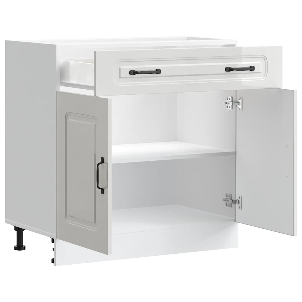 Base da Cucina Kalmar Bianco Lucido in Legno Multistrato 853499