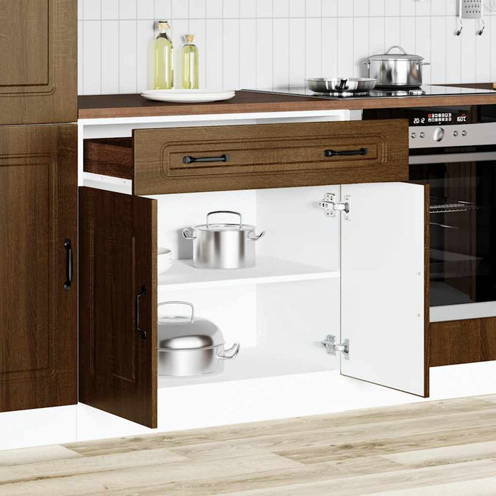 Base da Cucina-Mobile Base da Cucina Kalmar Rovere Marrone in Legno Multistrato 834105