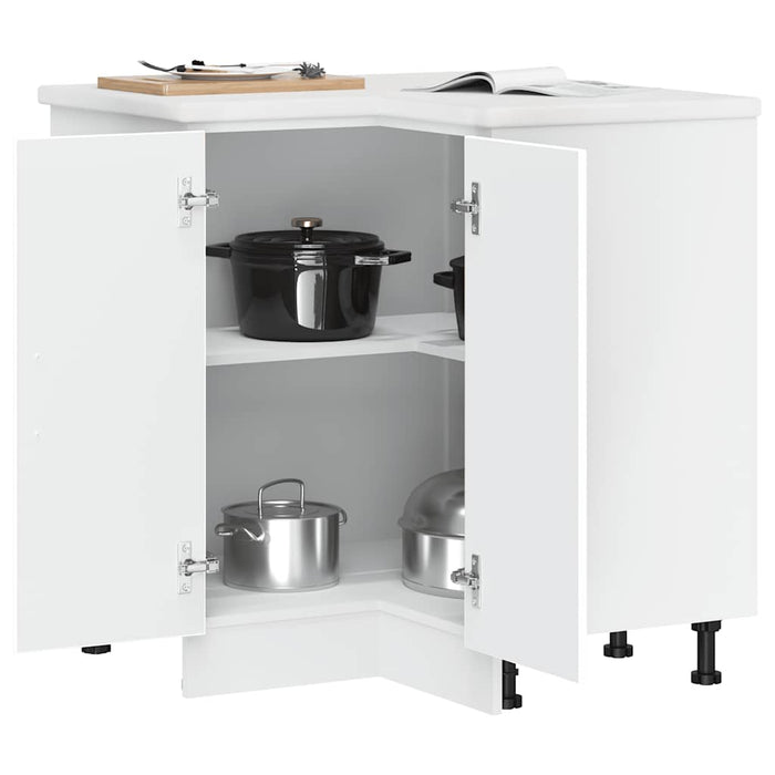 Mobile Base ad Angolo Cucina Kalmar Bianco in Legno Multistrato 853507