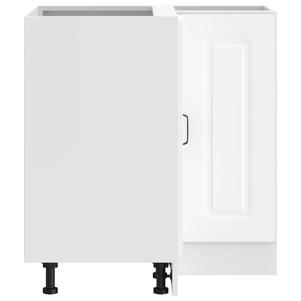 Mobile Base ad Angolo Cucina-Base ad Angolo Cucina Kalmar Bianco in Legno Multistrato