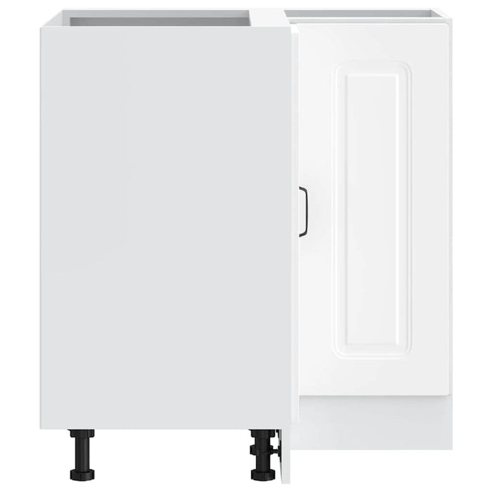 Mobile Base ad Angolo Cucina-Base ad Angolo Cucina Kalmar Bianco in Legno Multistrato