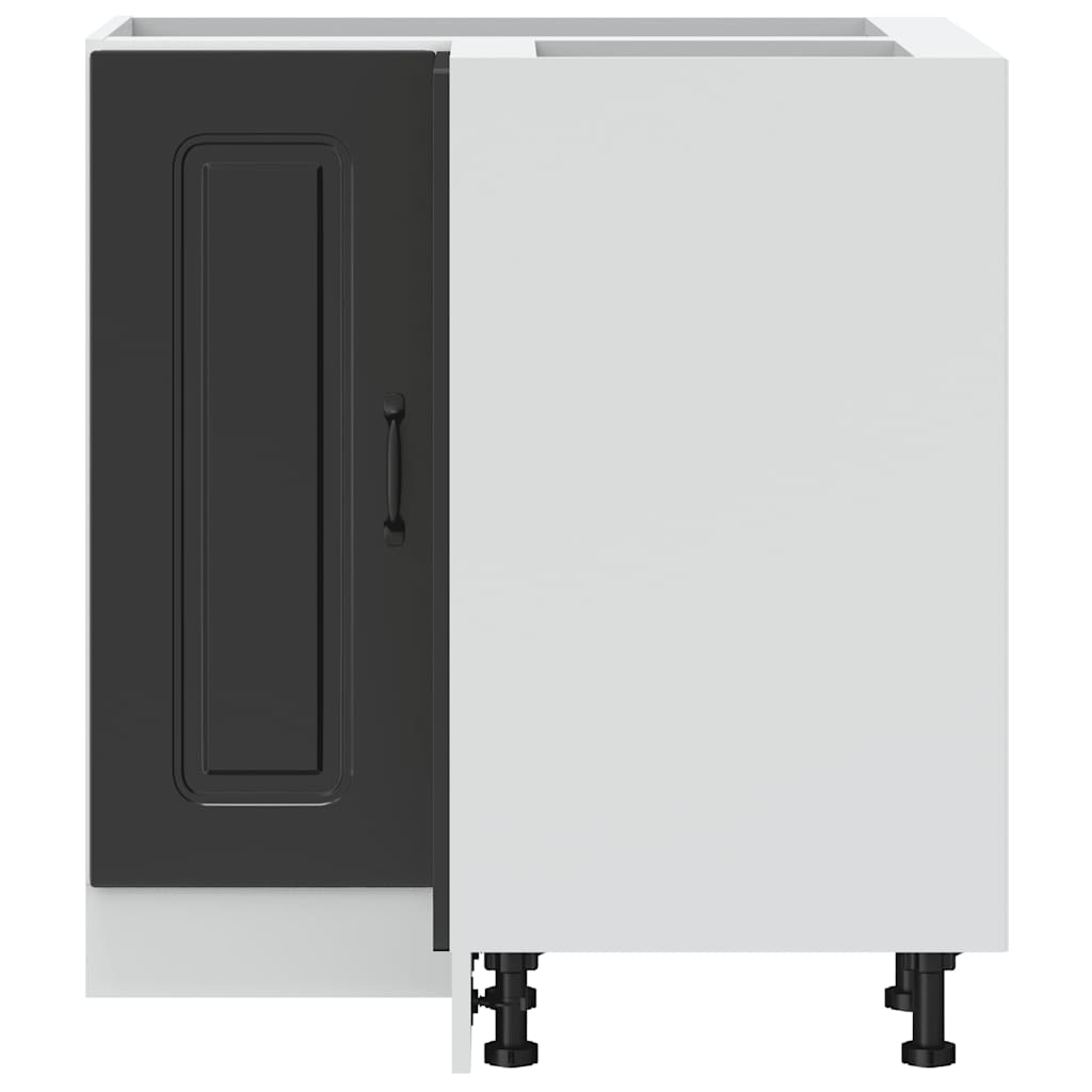 Mobile Base ad Angolo Cucina Kalmar Nero in Legno Multistrato