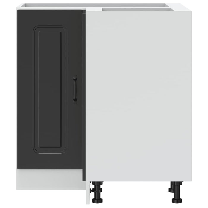 Mobile Base ad Angolo Cucina Kalmar Nero in Legno Multistrato