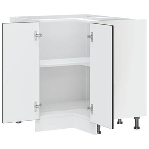 Mobile Base ad Angolo Cucina Kalmar Nero in Legno Multistrato 853508