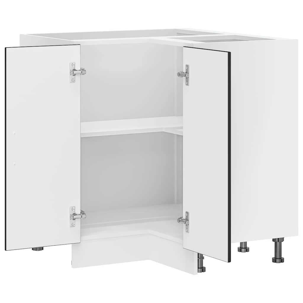 Mobile Base ad Angolo Cucina Kalmar Nero in Legno Multistrato