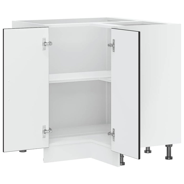 Mobile Base ad Angolo Cucina Kalmar Nero in Legno Multistrato