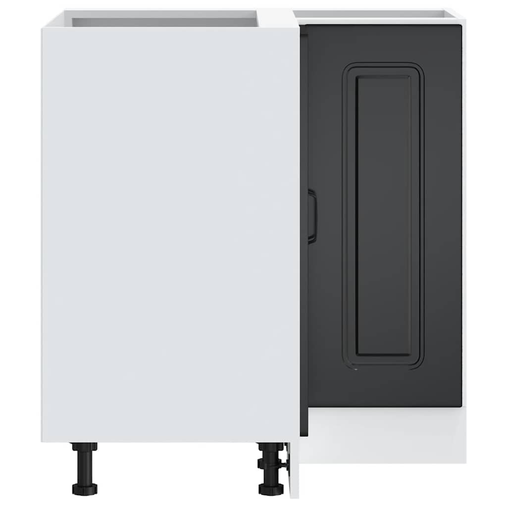 Mobile Base ad Angolo Cucina Kalmar Nero in Legno Multistrato 853508