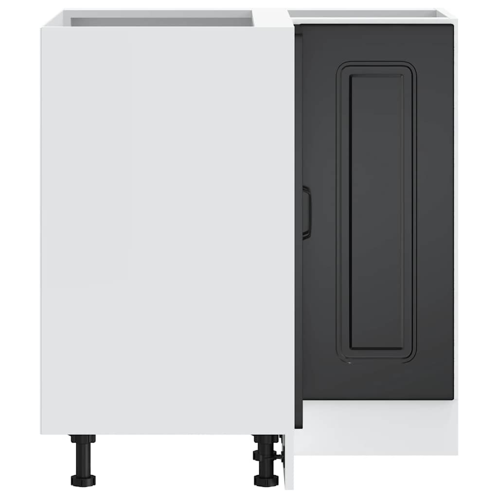 Mobile Base ad Angolo Cucina-Mobile da cucina Kalmar Nero in Legno Multistrato