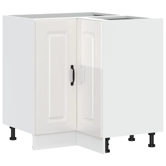 Mobile Base ad Angolo Cucina Kalmar Bianco Lucido in Truciolato 853509