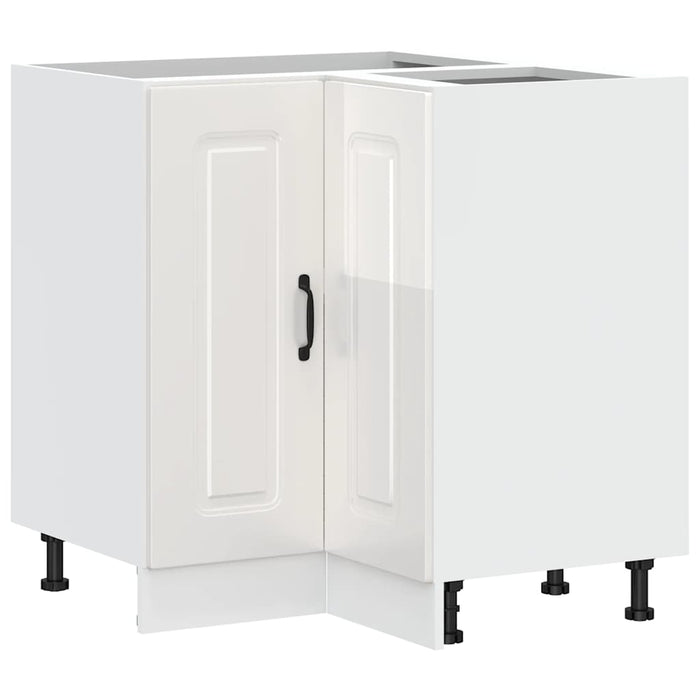 Mobile Base ad Angolo Cucina Kalmar Bianco Lucido in Truciolato 853509