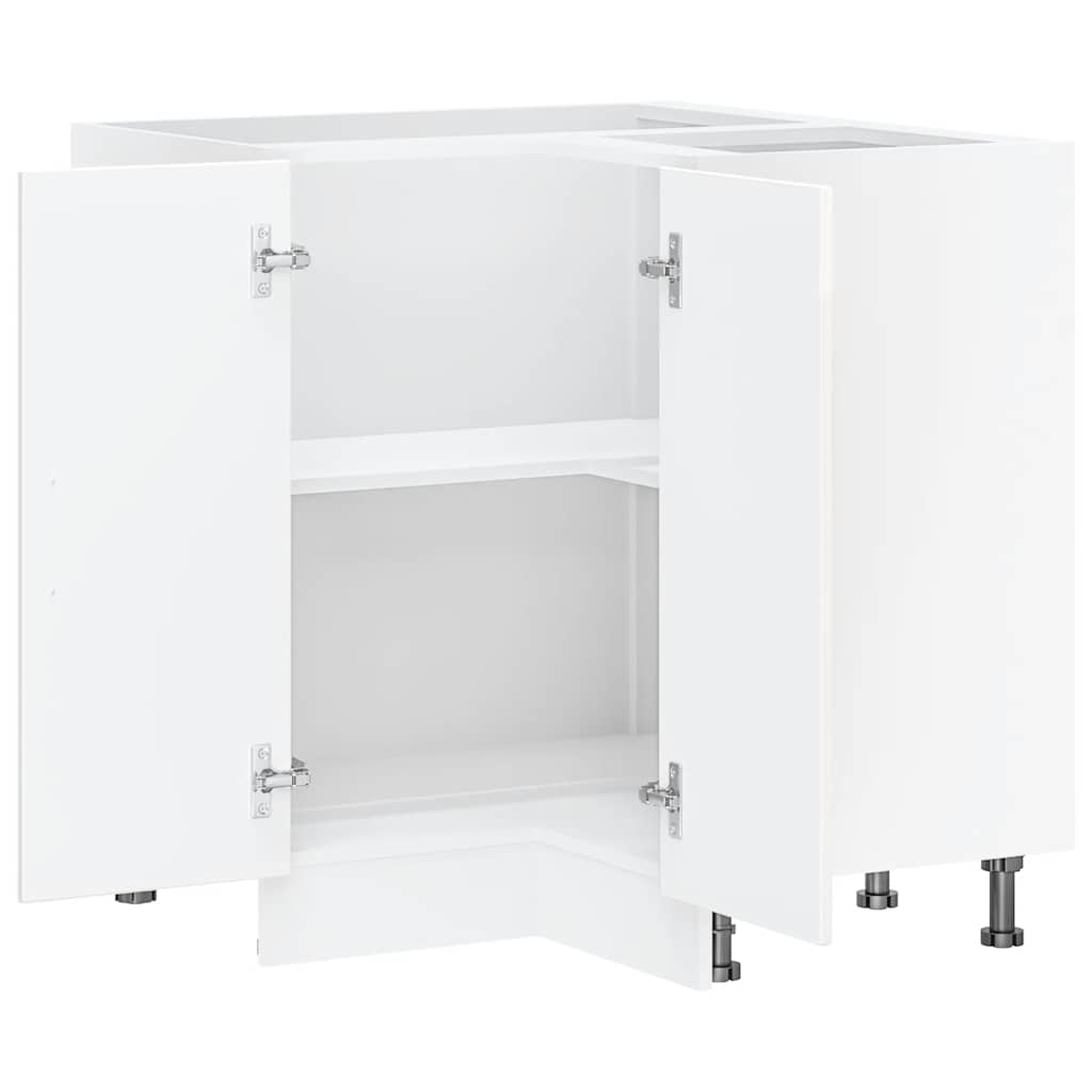 Mobile Base ad Angolo Cucina Kalmar Bianco Lucido in Truciolato 853509