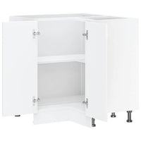 Mobile Base ad Angolo Cucina Kalmar Bianco Lucido in Truciolato 853509