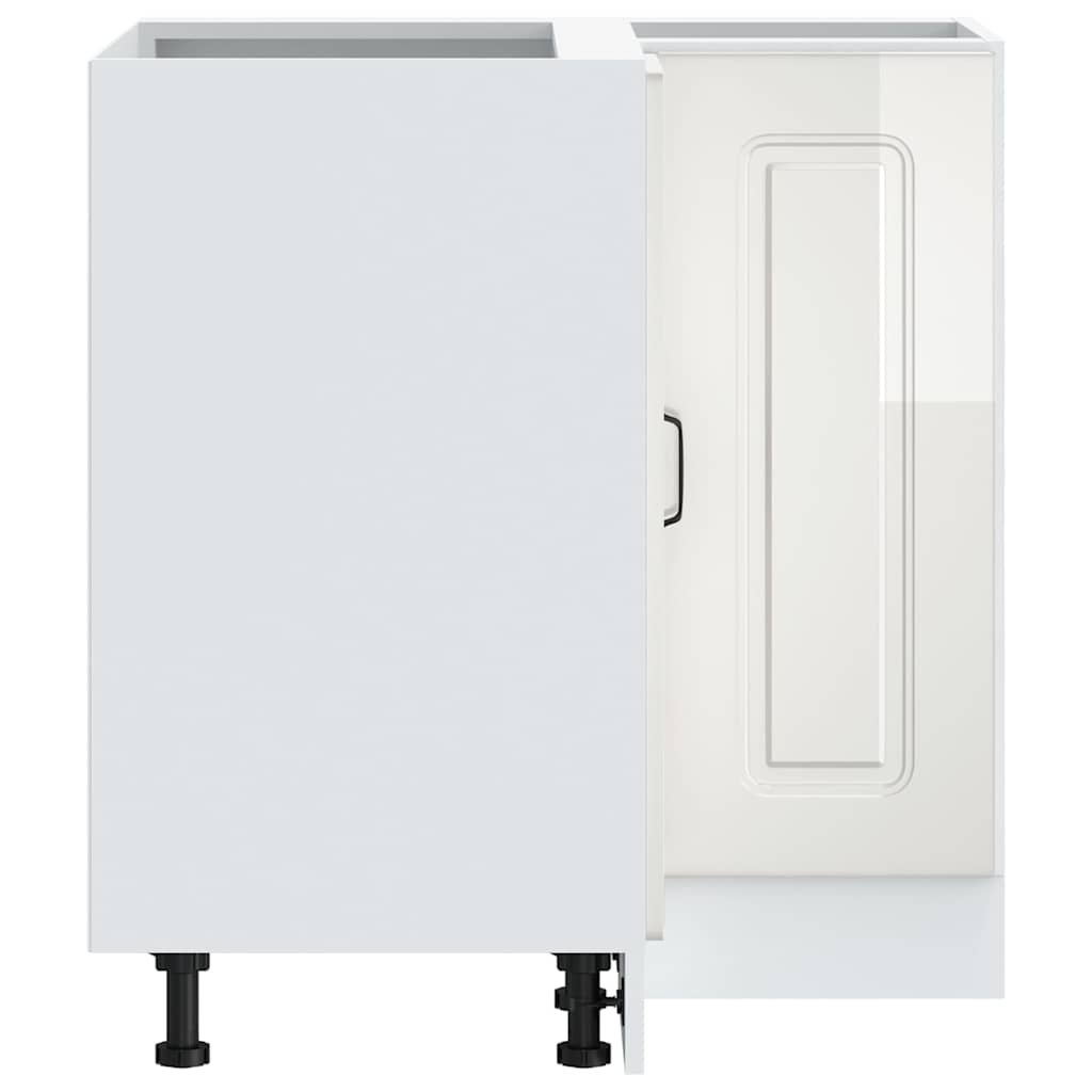 Mobile Base ad Angolo Cucina Kalmar Bianco Lucido in Truciolato 853509