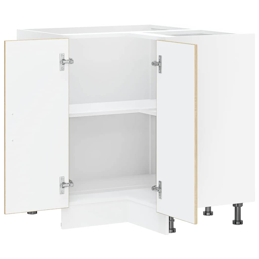 Base Angolare da Cucina-Mobile Angolare da Cucina Kalmar Rovere Sonoma Legno Multistrato