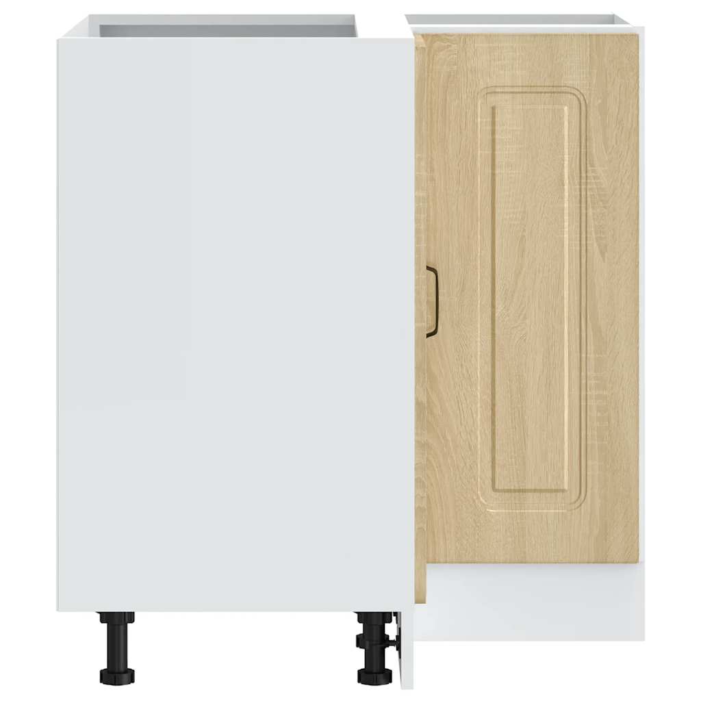 Base Angolare da Cucina-Mobile Angolare da Cucina Kalmar Rovere Sonoma Legno Multistrato