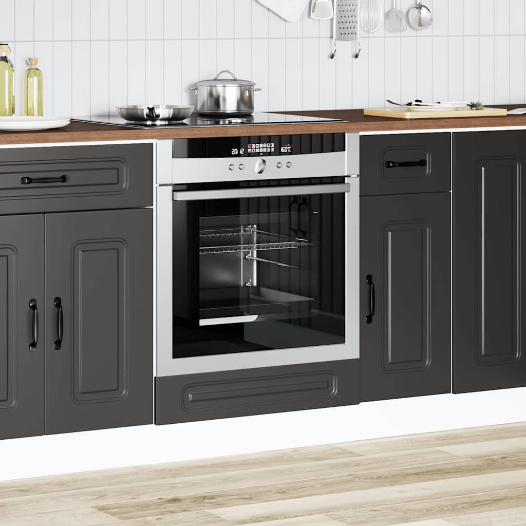 Armadio per Forno Kalmar Nero in Legno Multistrato 853518
