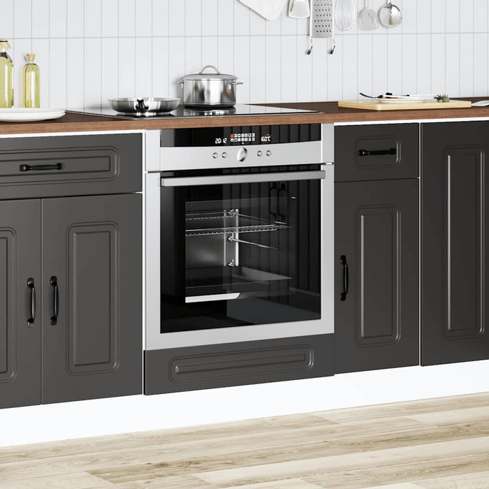 Armadio per Forno Kalmar Nero in Legno Multistrato 853518
