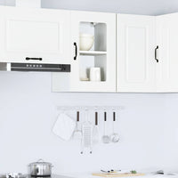 Pensile da Cucina con Porta in Vetro-Mobile Cucina da Parete Kalmar Bianco Truciolato 571494