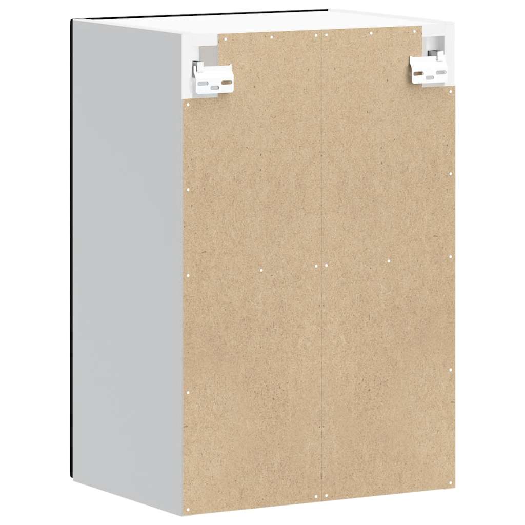 Pensile da Cucina con Porta in Vetro-Mobile Cucina da Parete Kalmar Nero Truciolato 673676