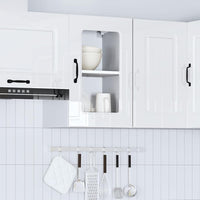Pensile da Cucina con Porta in Vetro Kalmar Bianco Lucido 853529