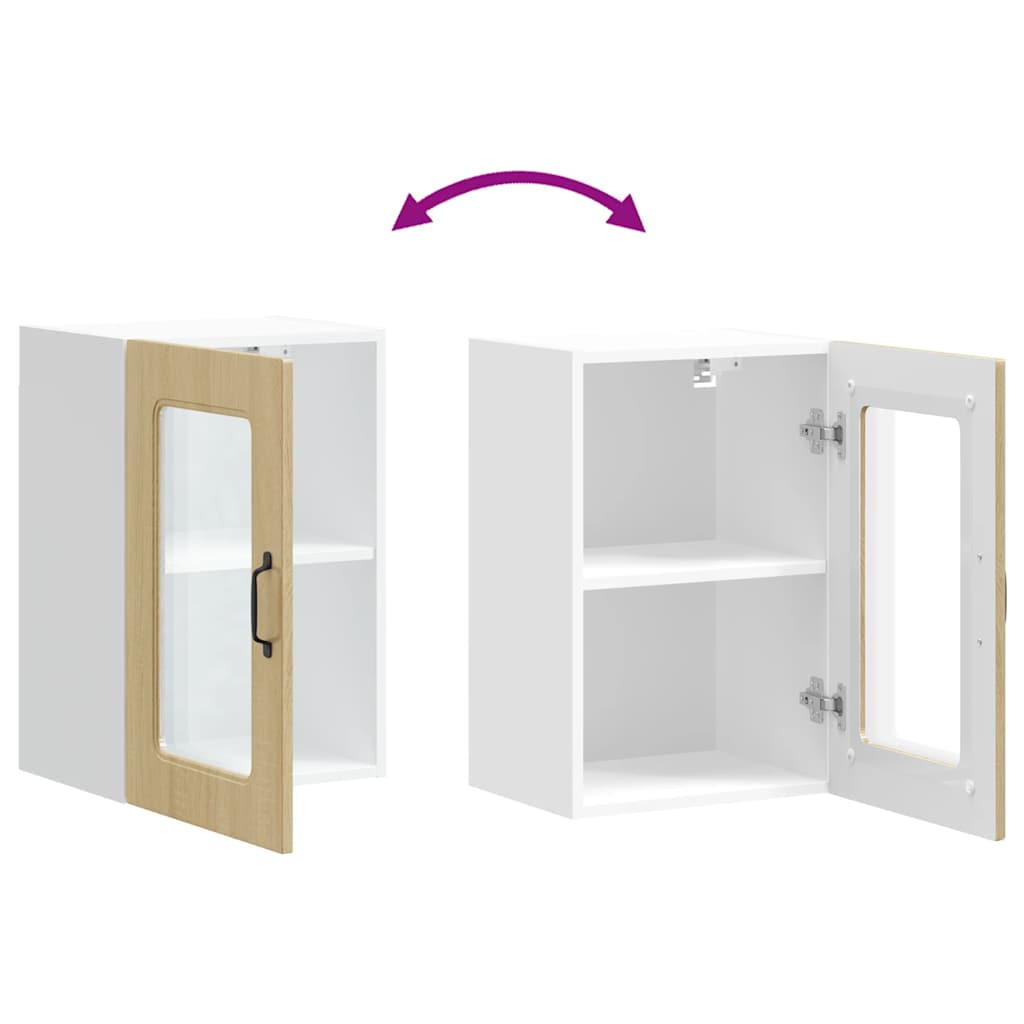 Pensile da Cucina con Porta in Vetro Kalmar Rovere Sonoma 853530