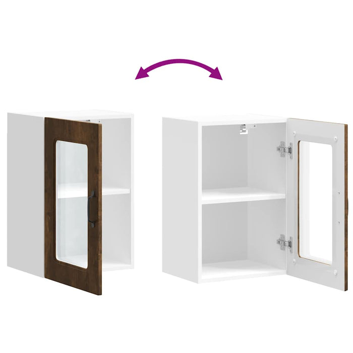 Pensile da Cucina con Porta in Vetro Kalmar Rovere Fumo 853532