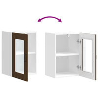 Pensile da Cucina con Porta in Vetro Kalmar Rovere Marrone 853534