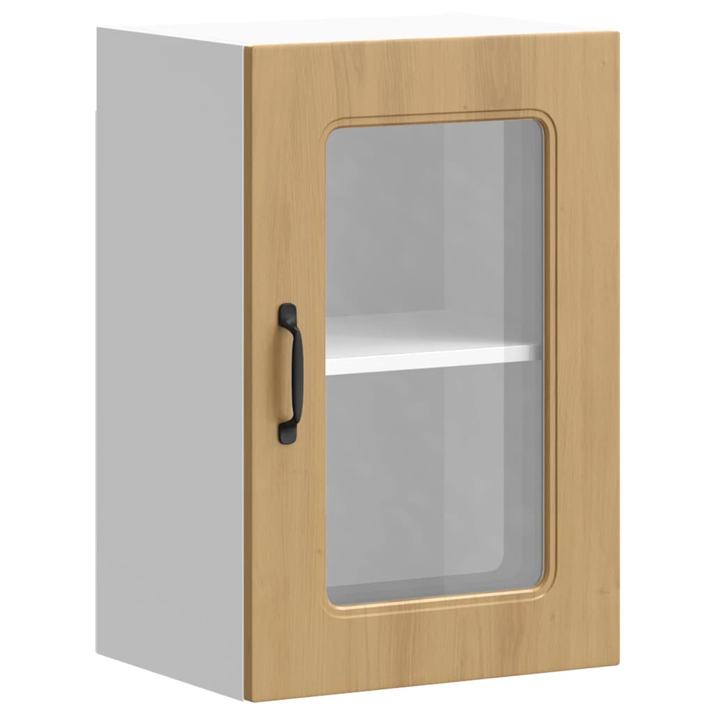 Pensile da Cucina con Porta in Vetro Kalmar Rovere Artigianale 853536