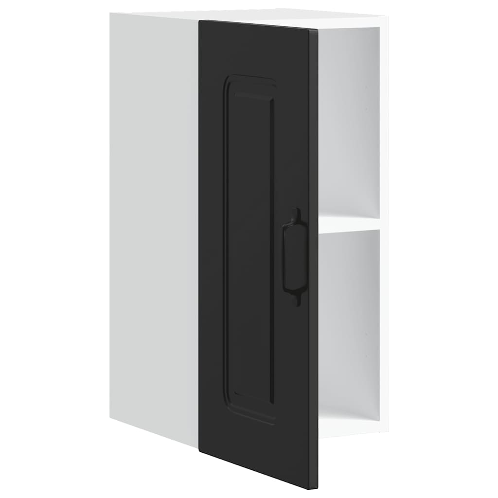 Pensile da Cucina-Mobile Cucina da Parete Kalmar Nero in Legno Multistrato 522690