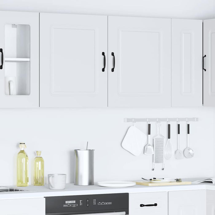 Pensili da Cucina 2 pz Kalmar Bianco in Legno Multistrato 853558