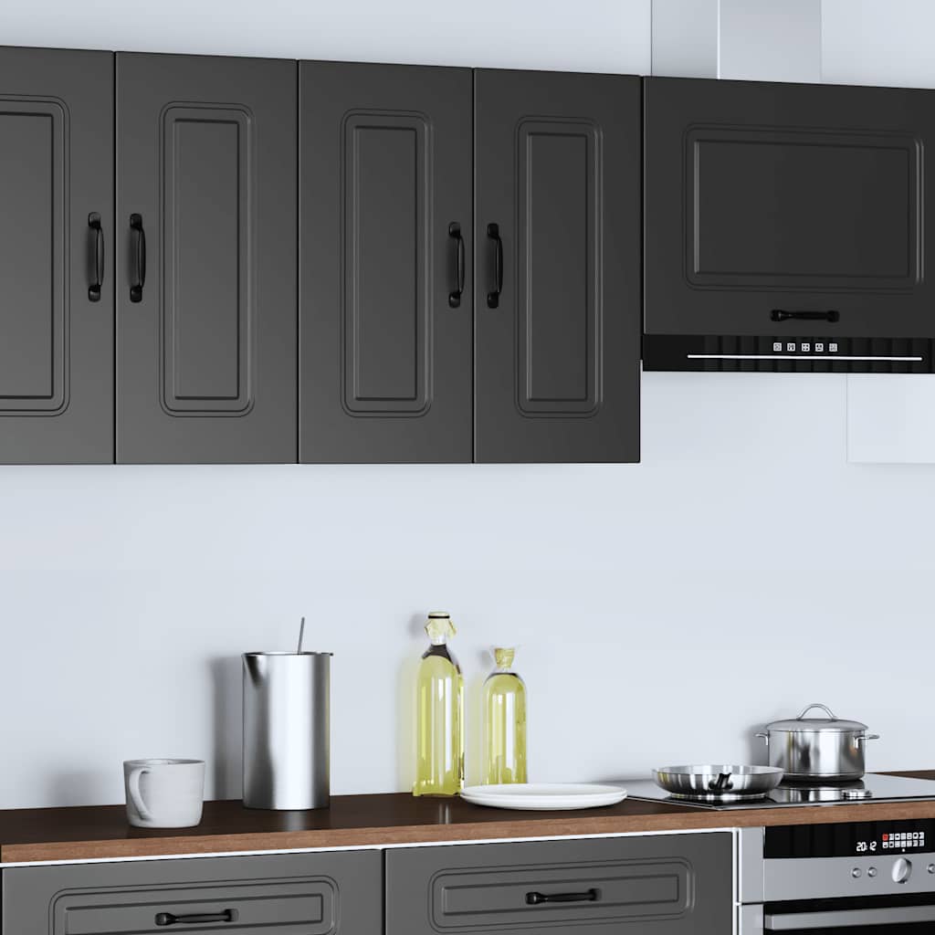 vidaXL Pensile da Cucina Kalmar Nero in Legno Multistrato
