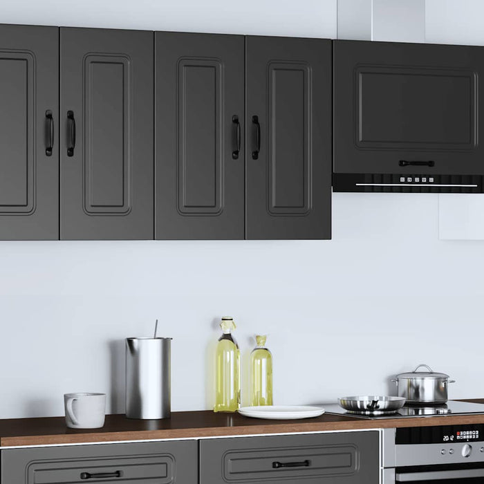vidaXL Pensile da Cucina Kalmar Nero in Legno Multistrato
